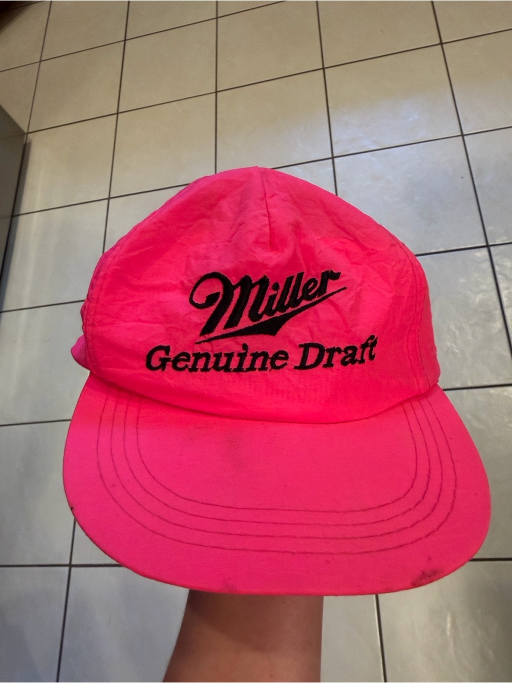 Miller High Life Hat Cap Adjustable Snapback Beer Vintage PINK 80s 90s